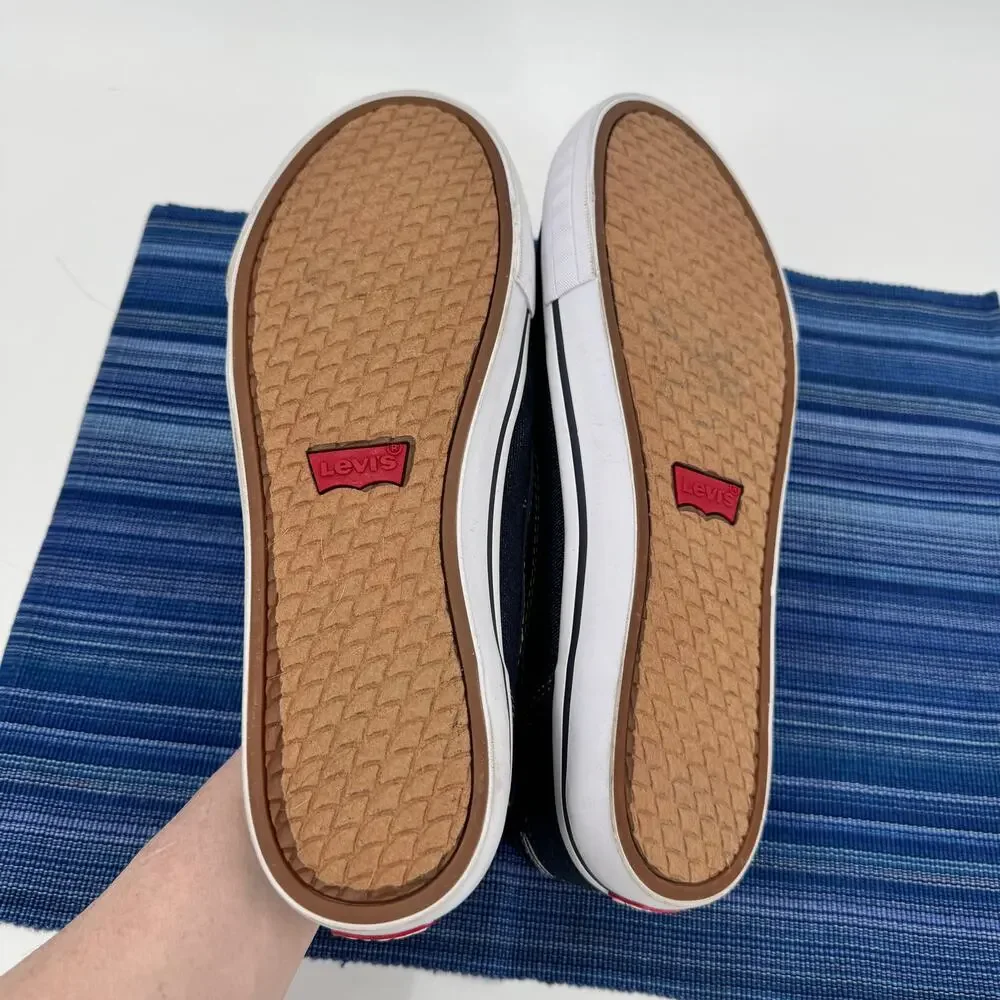 Levi's Boat Shoes Mens‎ 9.5 EUR 43 Coastal Nautical Blue Lace Up GREAT CONDITION